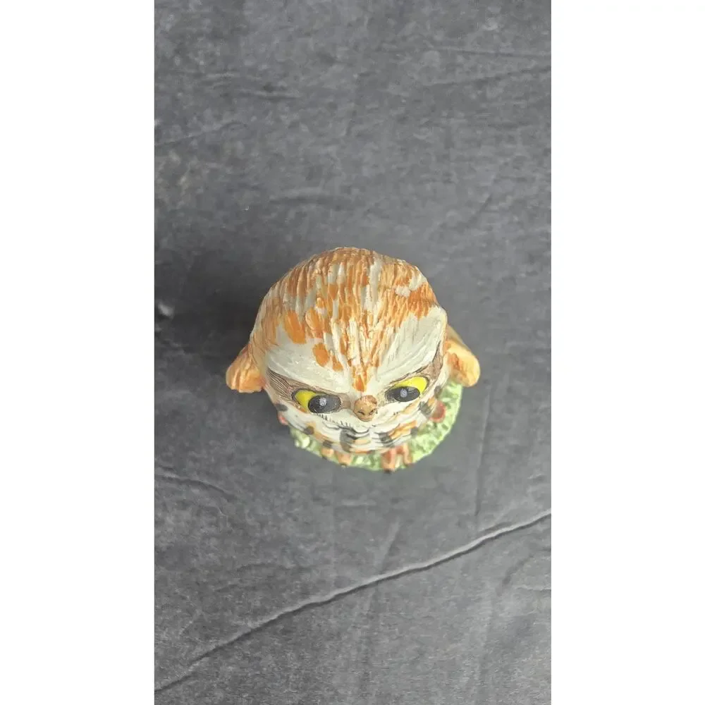 Miniature Owl Figurine Painted Signed Basil Matthews Made in England
